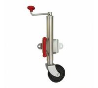 Palsmoother Trailer Support Wheel Trailer Jack Swivel Mounting Bracket Side Winding Handle Rubber Wheel Resistant Metal Parts Smooth Raising And Lowering suitable, 6 Inch Guide Wheel 2 Mounting Holes