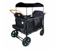 Palsmoother Twin Infant Carriage Push Cart Wagon Designed with Canopy Sturdy Metal Frame Reclined or Seated Function Side Mesh Panels Suitable for Children During, Black, Black, Two-Seater