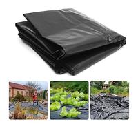 PALUDO 2 X 3M Extra Thick Black Heavy Duty Polythene Sheeting, Plastic Dust Waterproof Sheets, Garden Grow Polythene Cover Sheets, for Gardening Insulation Building Rubble Protection (250Mu/1000G)