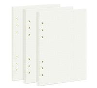 PALUDO 3 Pack A5 Dot Grid Paper Refill, 100gsm Cream 135 Sheets/270 Pages | 6 Hole Loose Leaf Punched Refill Paper Suitable for Filofax A5 Notebooks Journals, Thick Blank Writing Paper
