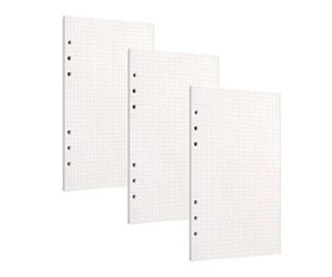 PALUDO 3 Pack A6 Squared Paper Refill 135 Sheets/270 Pages A6 Refillable Paper, 6-Ring Binder Planner Inserts Loose Leaf Punched Paper Refill