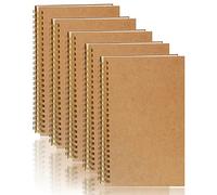 PALUDO 5 Pack A5 Squared Spiral Notebook 100 Pages/ 50 Sheets Spiral Notepad A5 Kraft Cover Notebooks Bulk Journals, Memo Notepads Planner for Office