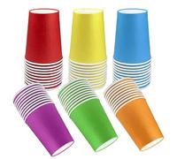 PALUDO 60 Pack Disposable Party Paper Cups - 9 Ounce Multicolor Drinking Cups Biodegradable and Compostable Coloured Paper Cups for Party DIY Holiday Wedding Birthday Activities (6 Colors)