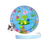 Palut Summer Cooling Pet Water Bed Water Sensory Playmat with Fish Water Sensor Play Mat Tummy Time Water Play Mat for Bored Cats(Color 4)