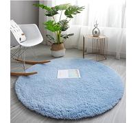 PALVIT Fluffy Round Rugs, 120x120cm Large Living Room Kitchen Bedroom Carpet with Non-Slip Bottom, Small Soft Shaggy Mat for Entrance Hallway, Thich Circular Rugs