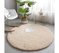 PALVIT Fluffy Round Rugs, 200x200cm Large Living Room Kitchen Bedroom Carpet with Non-Slip Bottom, Small Soft Shaggy Mat for Entrance Hallway, Thich Circular Rugs