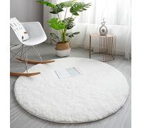 PALVIT Fluffy Round Rugs, 40X40cm Large Living Room Kitchen Bedroom Carpet with Non-Slip Bottom, Small Soft Shaggy Mat for Entrance Hallway, Thich Circular Rugs