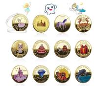 Palwin 12 Pcs Tooth Fairy Coin with Different Patterns, Tooth Fairy Souvenirs for Kids, Tooth Fairy Coin, Coin Gifts for Boys and Girls