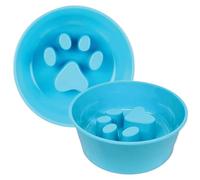 Palz&Co Melamine Slow Feeder Paw Puzzle Bowl, BPA-Free, Non-Slip, Dishwasher Safe, Improves Digestion and Prevents Bloating, 24 oz (Blue)