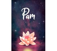 Pam: Personalized Name Journal, Lined Notebook with Beautiful Pink Water Lily Illustration on Blue Purple Cover