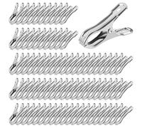PAMASE 100Pcs Large Open Stainless Steel Garden Clips | 2" Metal Clamps for Greenhouse Hoops, Tight Grip, Fix Plant Cover, Shade Cloth, Netting Tarp, Weatherproof Gardening Supplies