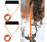 PAMASE 2pcs Deer Drag Rope - 1700lbs Load-Bearing Hunting Gear Accessories, Deer Drag Strap for Men Women Hunter Pull Deer Animal Wood, Sturdy Rope with Handle (Orange 4.92ft)