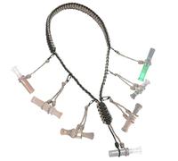 PAMASE Duck Call Lanyard - 12 Loops Duck Whistle Hunting Accessories with 10 Removable Loops, Woven Goose Call Carry Lanyard, Predator Gear for Outdoor Hunt - Camo