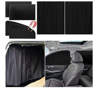 PAMASE Set of 5 Car Privacy Curtains - 4 Magnetic Side Window & 1 Rear Seat Divider Storage Bag, Sun Baby Shades Screen Covers Sedan SUV Camping Travel Nap Sleeping, Black-5pcs-Memory Fabric