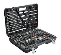 Pamatio 1/4" 1/2" 3/8" Drive Socket Set with Bits 216 Piece, Quick Release Ratchet Wrench Spanner Set - CR-V - Socket Set and Tool Set for Household DIY, Car Repair