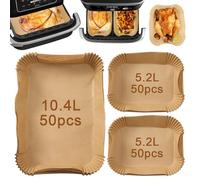 Pamatio 10.4L Air Fryer Liners for AF500UK Flexi Drawer Air Fryer, Large Disposable Parchment Paper Compatible for Dual Drawer Air Fryer - 150PCS Air Fryer Accessories