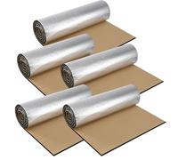 Pamatio 10m = 5 Roll 2m x 50 cm Van Insulation Soundproofing Mat 10 ㎡, 10mm Radiator Insulation Foil Reflector, Self-Adhesive Aluminium Foil Sound Deadening for Auto Roofs, Floors