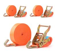 Pamatio 2 X 2000 KG Ratchet Straps with Double Hooks, 6m x 38mm Heavy Duty Ratchet Strap Tensioning Belts Adjustable Tie Down Strap Lashing Straps for Motorcycles, Car, Trailer, Household