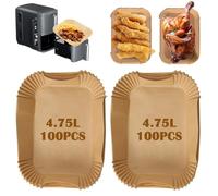 Pamatio 200pcs Ninja Double Stack XL Sl400UK 9.5L Air Fryer Paper Liners,Air Fryer Double Layer Baking Accessories for AF300UK, AF400UK,Salter, Tower, And Other Dual Zone Air Fryer