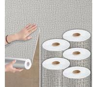 Pamatio 3MM Thickened Thermal Insulation Wall Sticker, 5 Roll 2.8M Grey Self-Adhesive Wallpaper Linen Texture,Peel and Stick XPE Foam Waterproof Soft, for Bedroom Living Room(50cm Width