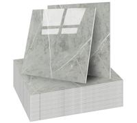 Pamatio 50pcs Self Adhesive Wall Tiles - Marble Tile Stickers 30x30cm Waterproof PVC Stick on Wall Panels, Peel and Stick on Tiles for Bathroom Kitchen Backsplashes Oil-Proof,Grey