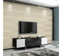 Pamatio Beige Yellow Wallpaper 3D Embossed Line Texture, Nordic Gold Stripe Glitter Effect Free Matching Living Room Wallpaper, for Bedroom TV Background Corridor, 9.5m X 0.53m