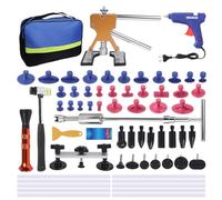 Pamatio Car Dent Puller Kit, 66 pcs Dent Puller, Paintless Dent Removal Kit Tool For Automotive Dent, DIY Car Dent Repair Kit With Gold Dent Puller Lifter, Bridge Puller, T-Bar Puller
