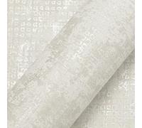 Pamatio Concrete White Cream Wallpaper - Metallic Glitter Feature Industrial Cement Effect - Non-Woven - Living Room Bedroom Walls Adult, 53 cm x 9.5 m Roll