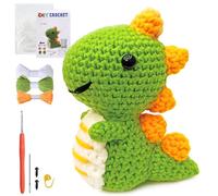 Pamatio Crochet Kit for Beginners - Animal Kit for Starter, Easy to Learn Knitting Kits, Step-by-Step Video Tutorial, Gift for Adults, Teens, Kids (Dinosaur)