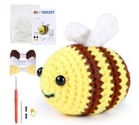 Pamatio Crochet Kit for Beginners - Animal Kit for Starter, Easy to Learn Knitting, Step-by-Step Video Tutorial, Gift for Adults, Teens, Kids (Bee)