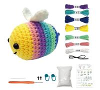 Pamatio Crochet Kit for Beginners -with Start Crotcheting - Perfect Animal Knitting Kit for Kids and Adults - Includes Easy-to-Follow Video Instructions and Crochet Kits(Colorful Bee)