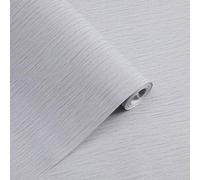 Pamatio Light Grey Plain Textured Wallpaper, Mix Striped Feature Wall Paper, Non-Wove, for Bedroom Living Room TV Background Hallway Modern Wall Decor, 53cmx950cm