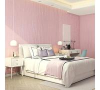 Pamatio Light Pink-Color Striped Lines Texture Wallpaper, Modern Minimalist Feature Embossed Pattern, Non-Woven Wall Decor for Bedroom Living Room Home Backgroud Corridor, 9.5m x 0.53m
