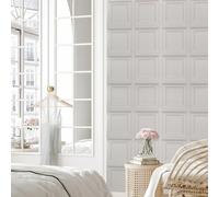 Pamatio Nordic Vintage Wood Plank 3D Effect Wallpaper - Beige Grey Wooden Panel Feature Neutral Minimalist Modern Wall Covering for Living Room | Suitable for Ceilings and Bedrooms | 53 cm x 9.5 m