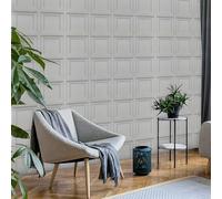 Pamatio Nordic Vintage Wood Plank 3D Effect Wallpaper - Grey Wooden Panel Feature Neutral Minimalist Modern Wall Covering for Living Room | Suitable for Ceilings and Bedrooms | 53 cm x 9.5 m