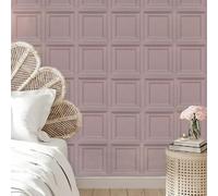 Pamatio Nordic Vintage Wood Plank 3D Effect Wallpaper - Light Red Wooden Panel Feature Neutral Minimalist Modern Wall Covering for Living Room | Suitable for Ceilings and Bedrooms | 53 cm x 9.5 m