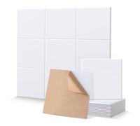Pamatio Sound Proofing Panels,48 Pack Self-Adhesive Soundproofing Panels 12" x 12" x 0,4", Acoustic Wall Panels, Square High Density Acoustic Panels for Studios, Home Office, Echoes Absorption,White