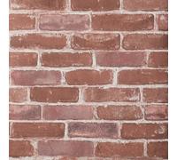 Pamatio Vintage Brick Wall Industrial Feature Wallpaper, Red Faux 3D Effect Brick Stone Pattern Wall Paper, Non-Woven Retro Rustic Living Room Walls Adult - 53cm x 9.5m