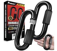 PAMAZY 2PCS 4.2” Heavy Duty Chain Quick Links, 2500 LBS Weight Capacity, Durable, Anti-Rust, High Strength Chain Connector, Carabiner for Big Chain Connecting, Hammock Hanging, Hiking, Camping