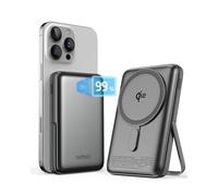PAMBEE for MagSafe Battery Pack, Qi2 Certified 10,000mAh 30W Ultra Fast Magnetic Wireless Power Bank, Portable Charger with LED Display & Foldable Metal Stand, for iPhone 16/15/14/13/12 Series