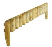 PaMeer 1M Wooden Garden Fence Log Roll Border Edging Decorative Fences for Lawn Edging Garden Edging Picket Fence Edging Small Fence Borders Pack of 4 (Natural)