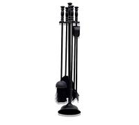 PaMeer 4-Piece Companion Set, Tool Set Shovel, Brush, Poker & Tongues, Modern Design with Handles Tools for Indoor Fireplace Decor Outdoor Fire Pit Modern Tools Set