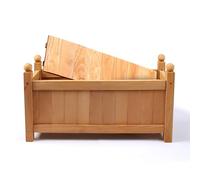 PaMeer 60CM Rectangular Wooden Planters Outdoor, Heavy Duty Garden Pots for Patios & Decking, Modern Raised Bed Garden Planters Outdoor with Drainage Hole