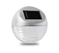 PaMeer 8 Pack Solar Powered Fence Lights, Outdoor Solar Wall Lights, LED Waterproof Solar Garden Lights for Garden, Fence, Patio Use, Warm White (8 Pack, Silver)