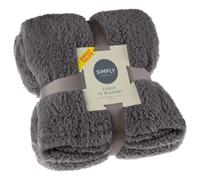 PaMeer® Home Essentials Teddy TV Blanket: Cozy Winter Comfort, Decorative Blanket, Warm Shawls, Luxurious Supersoft Throw, Versatile Relaxation in Any Room, Multiple Colors (130 x 160) (Charcoal)