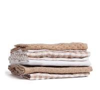 PaMeer® Open Kitchen 7-Pack Bumper Tea Towel Set - (40 x 60 cm) Super Absorbent, Easy Care, Versatile Design, Effortless Elegance Towels, Dish Towels, Kitchen Linens, Kitchen Towels (Brown)