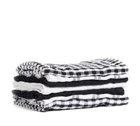 PaMeer® Open Kitchen 7-Pack Bumper Tea Towel Set - (40 x 60 cm) Super Absorbent, Easy Care, Versatile Design, Effortless Elegance Towels, Dish Towels, Kitchen Linens, Kitchen Towels (Black)