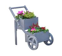 PaMeer Wooden 2-Tier Market Stall Planter, Garden-Decoration, Elegant Design for Your Favorite Flowers & Plants