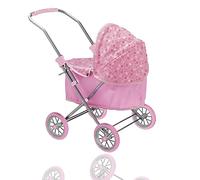 PaMeer's Wonderful Doll Stroller, Adjustable Dolls Pushchair, Toy Stroller For Girls, Toy Pushchair For Pretend Play, Attractive Pink Pram (37 x 32 x 55cm)