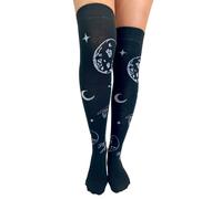 Pamela Mann - Astrology Over The Knee - Socks - black - Onesize - 74% Cotton, 14% Polyester, 8% Nylon, 4% Elastane Onesize